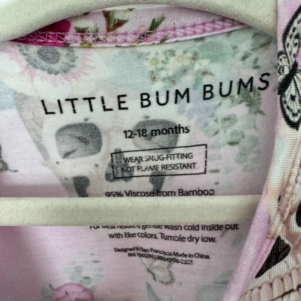 Little Bum Bums Baby Girl Pink Skeleton Pajamas 12-18M